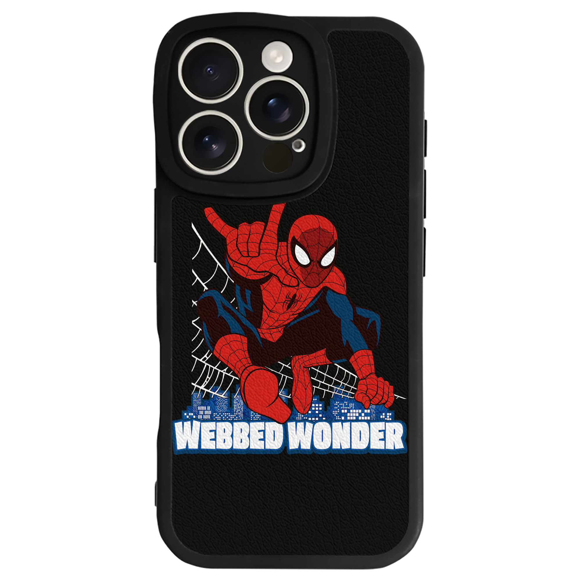 （画像用） Spider Man スパイダーマン 【iPhone 16シリーズ対応】シリコンスマホケース（レザー調） 材質：シリコン